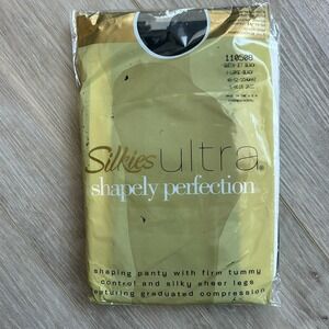 Silkies Ultra Shapely Perfection Pantyhose Black Women's XL‎